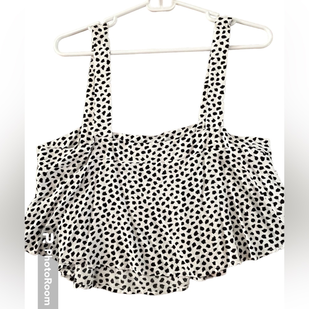 XIX Palms Black and White Cropped Tank - size S